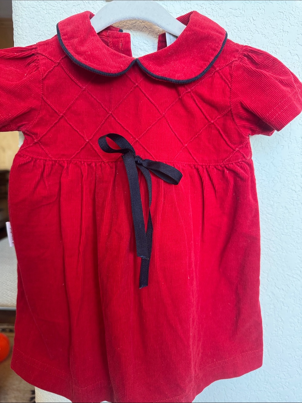 Girls Red Corduroy Peter Pan Collar Dress Spanish dress